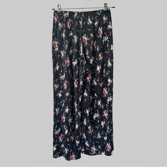 New Look Floral Culotte-style Wide Leg Pleated Cropped Pants Made in UK - Picture 2 of 13